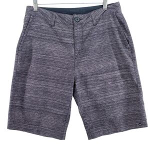 Quiksilver Amphibian Board Shorts Men 30 Performance Hybrid Gray Black Heathered